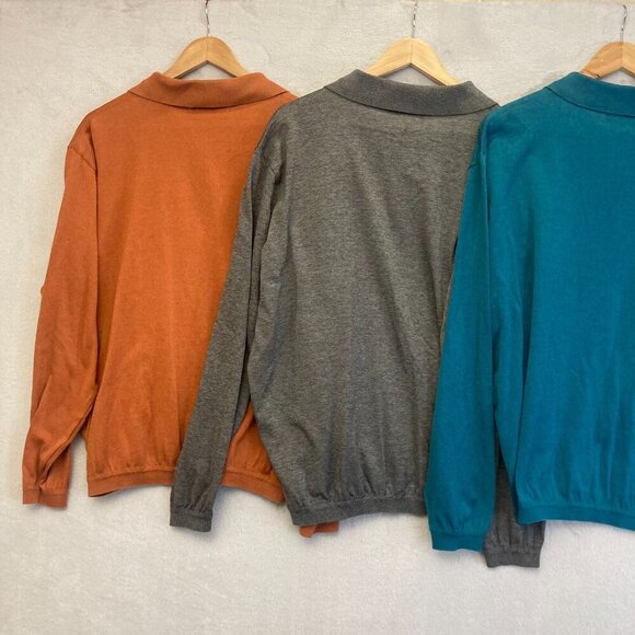 Lot of 3 ST CROIX Shop Polo Sweaters Mens XL Blue Orange Henley Long Sleeve USA - Picture 2 of 16